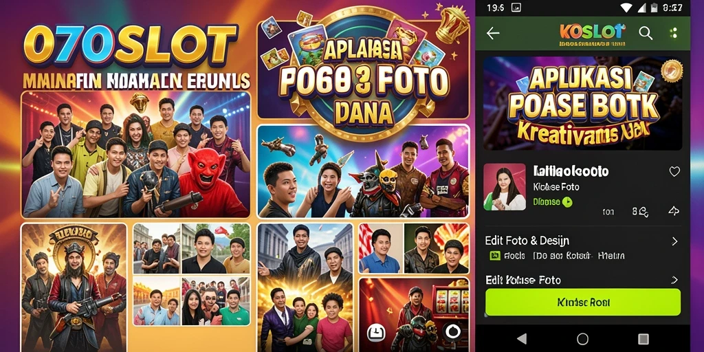 Antarmuka 070SLOT menampilkan berbagai pilihan kolase foto yang menarik.