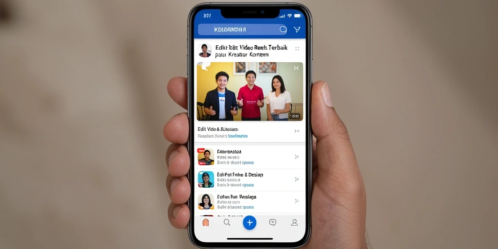 Tampilan antarmuka KAGANDAN yang memudahkan pengeditan video reels.
