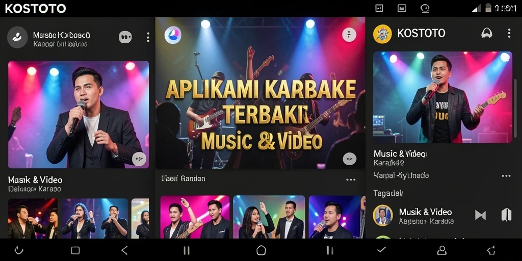 Tampilan antarmuka KOSTOTO dengan fitur karaoke yang menarik.