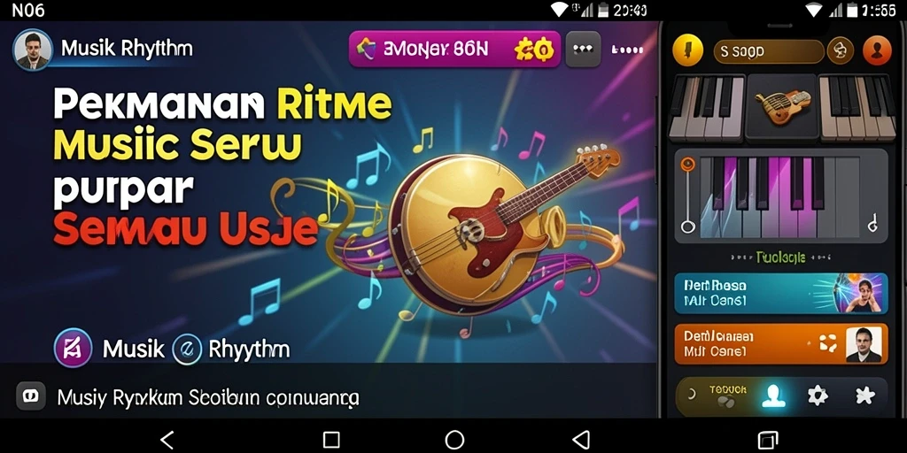 Antarmuka N06 yang menarik menampilkan kontrol intuitif untuk permainan Musik Rhythm.
