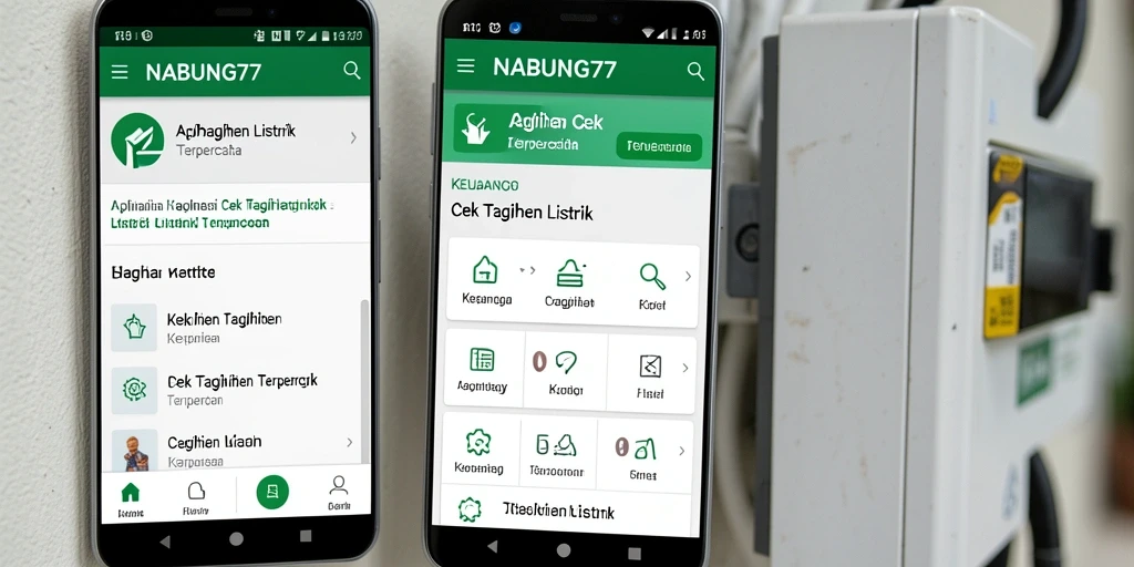 Antarmuka aplikasi Cek Tagihan Listrik NABUNG77 yang informatif dan mudah digunakan.