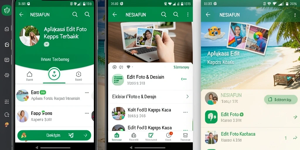 Tampilan antarmuka aplikasi NESIAFUN saat editing foto kertas kaca.