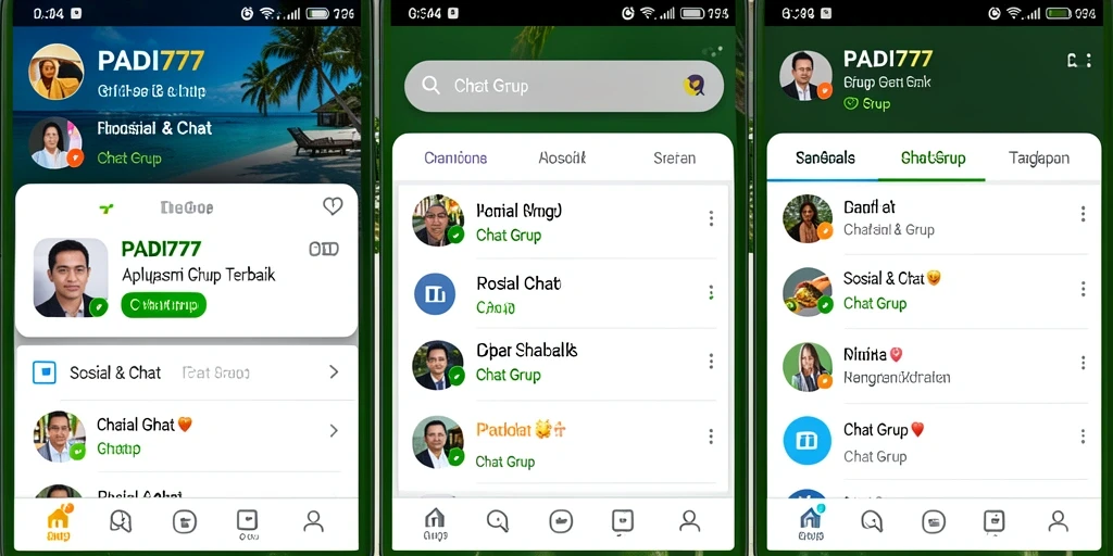 Antarmuka aplikasi PADI777 yang user-friendly untuk Chat Grup.