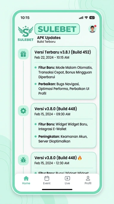 Riwayat Versi Aplikasi sulebet untuk Pengguna Android